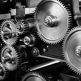 Black and White Cogs Gears