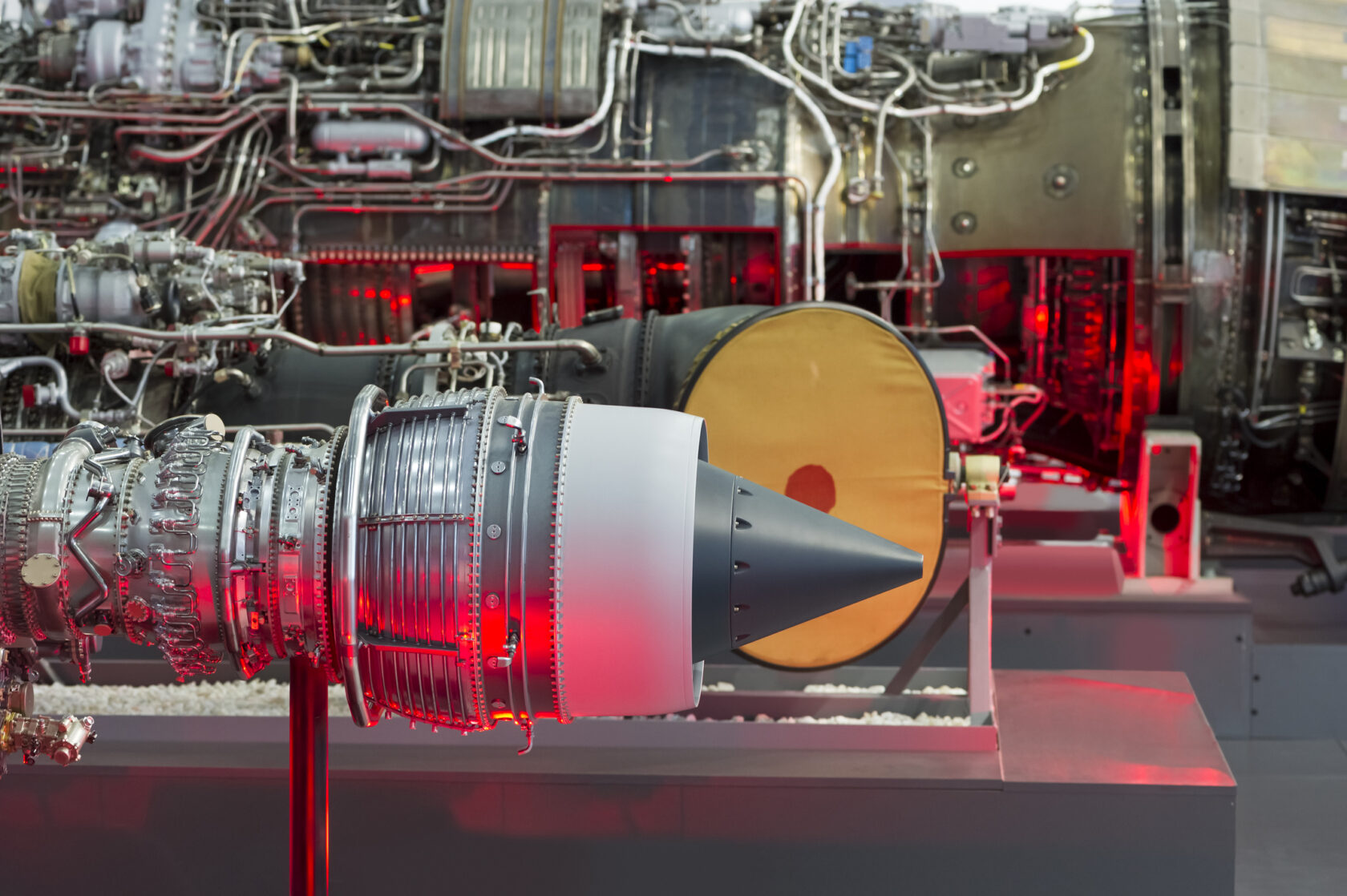 Military jet engine hardware representing precision parts used with military washers